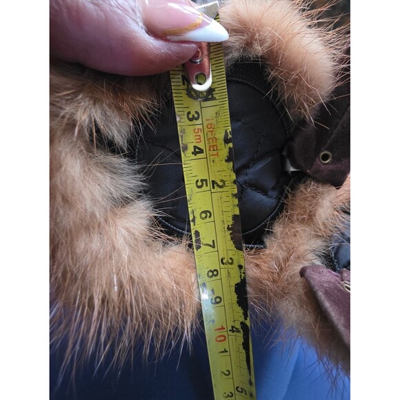 Real Mink Fur Earmuffs Brown Velvet headband Thin Danity main image 5